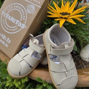 Titanitos Sandalias L500 Felix Crema Caramelo